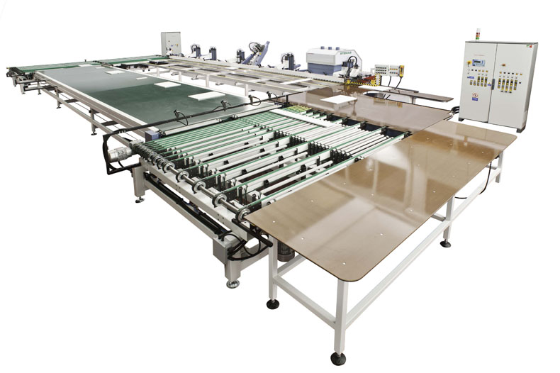 Automatic sanding line, complete with back conveyor system.